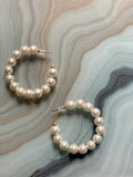 Leonela Pearl Hoop Earrnings