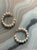 Leonela Pearl Hoop Earrnings